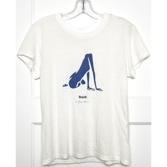 NWT BOYISH X NINA KLEIN Minimalist Graphic Art Print Short Sleeve Crewneck Tee S - Picture 2 of 8